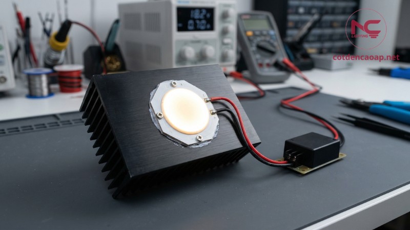 Mô phỏng cấu tạo chip LED COB