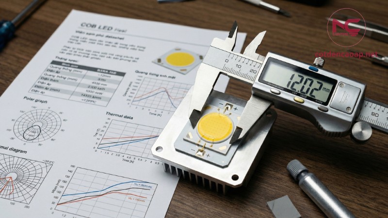 Minh họa đọc thông số LED COB