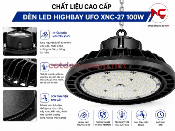 Chất liệu của đèn nhà xưởng xnc 27