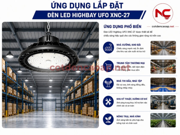 Ứng dụng của đèn nhà xưởng xnc 27