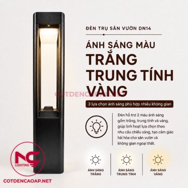Ánh sáng màu đèn nấm sân vườn dn14