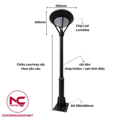 Cấu tạo cột đèn sân vườn DN31