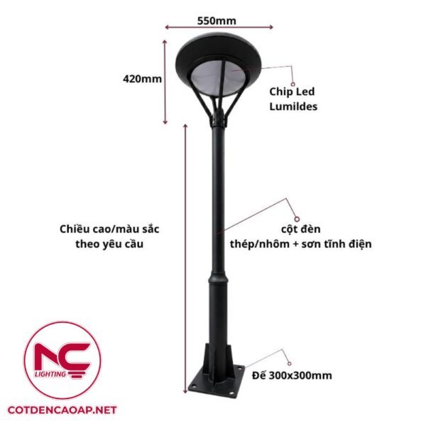 Cấu tạo cột đèn sân vườn DN31