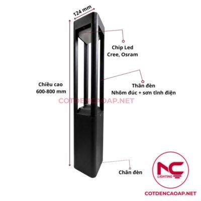 Cấu tạo đèn nấm sân vườn DN14