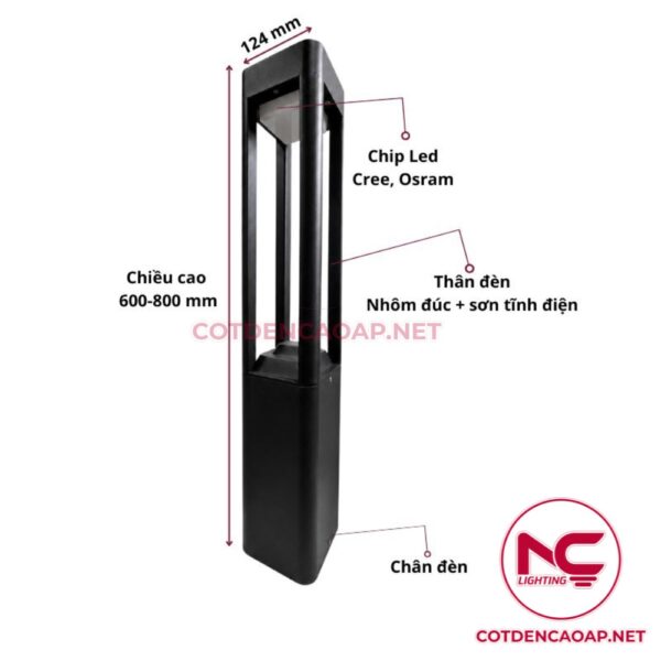 Cấu tạo đèn nấm sân vườn DN14