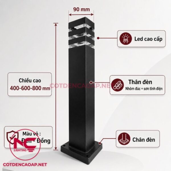 Cấu tạo đèn nấm sân vườn DN27