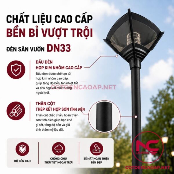Cột đèn sân vườn DN33