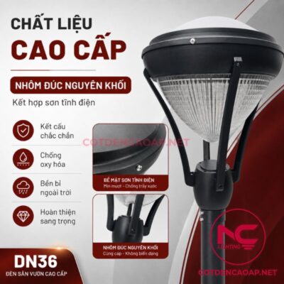 Chất liệu cột đèn sân vườn DN36