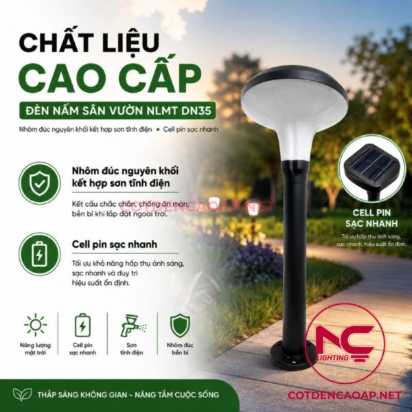 Chất liệu của đèn nấm sân vườn DN35