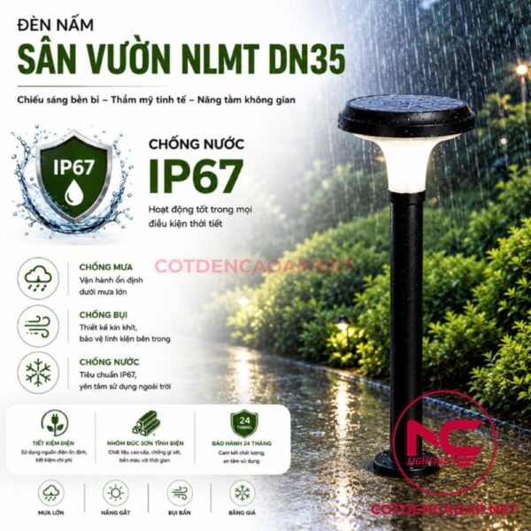 Chống nước đèn nấm sân vườn DN35