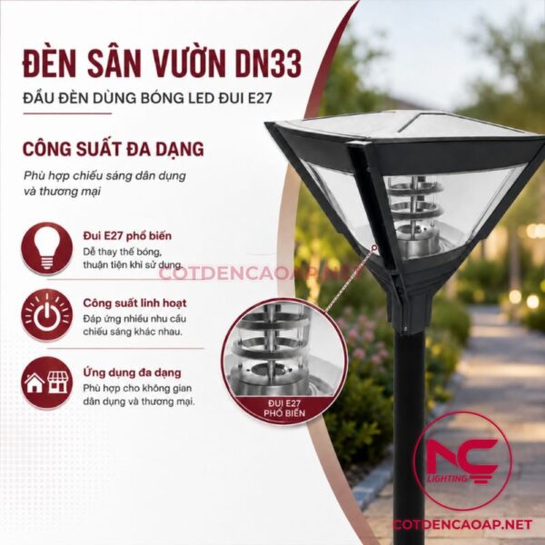 Cột đèn sân vườn DN33