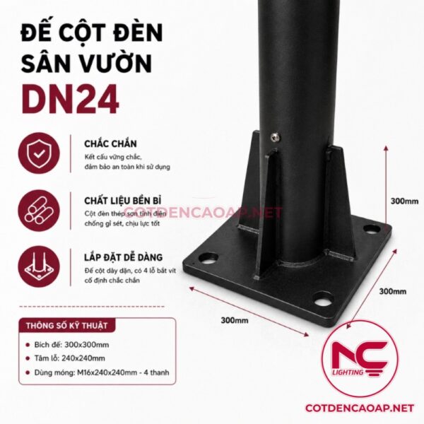 Đế cột đèn sân vườn DN24