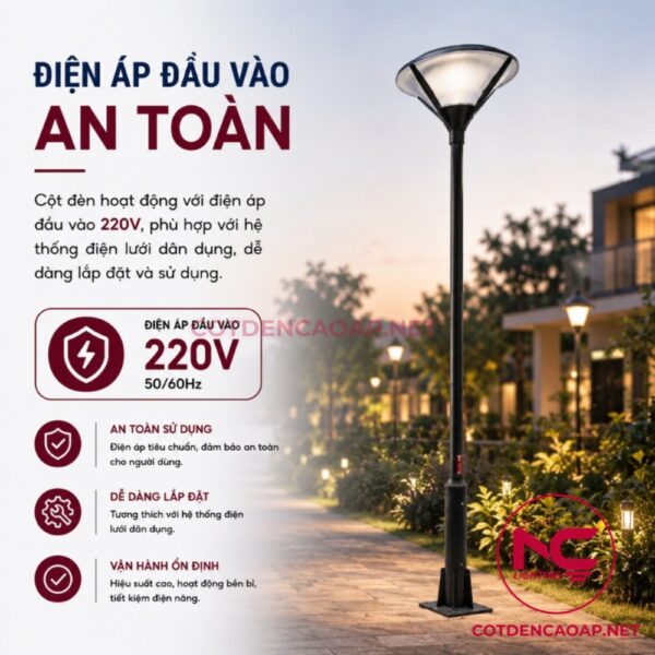 Điện áp an toàn cột đèn dn24