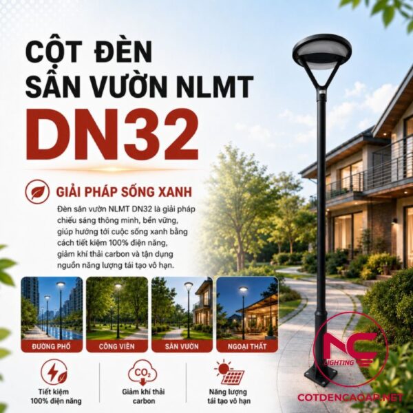 Cột Đèn Sân Vườn Năng Lượng Mặt Trời DN32