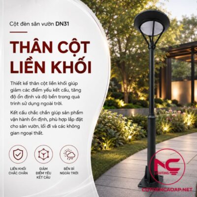Kết cấu cột đèn sân vườn DN31