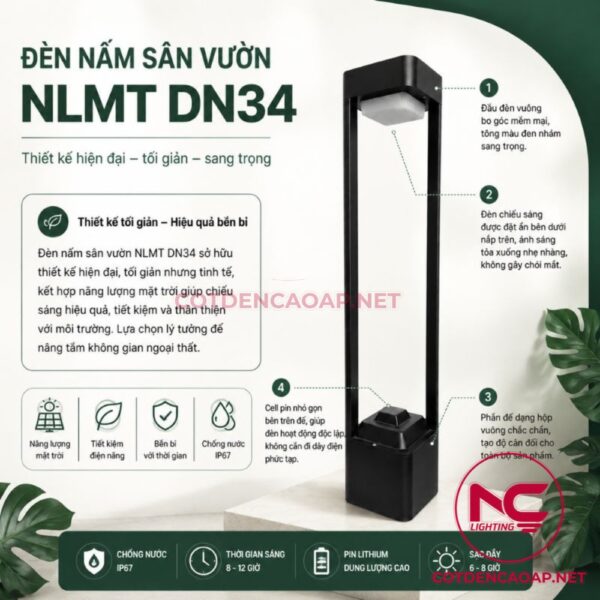 Thiết kế đèn nấm sân vườn DN34