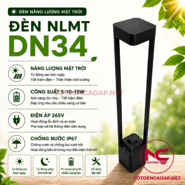Thông số vận hành đèn nấm sân vườn DN34