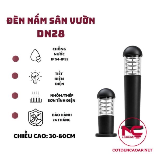 Thông tin đèn nấm sân vườn DN28