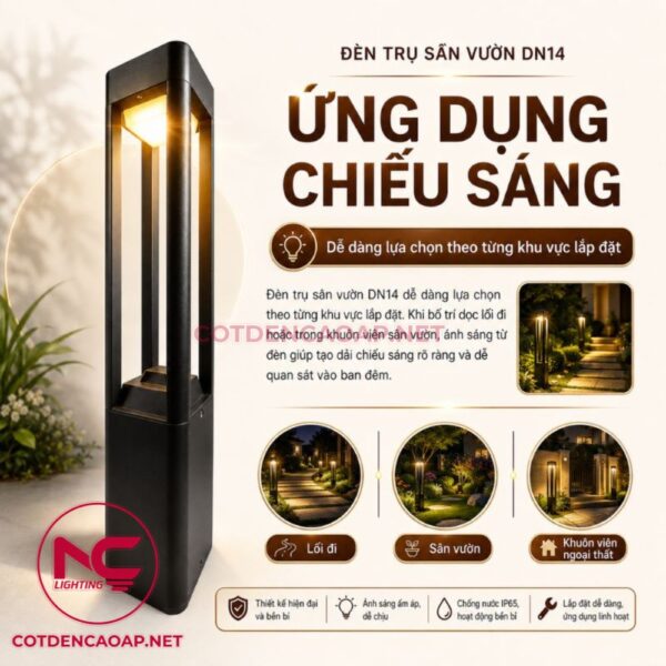 Các ứng dụng của đèn nấm sân vườn DN14