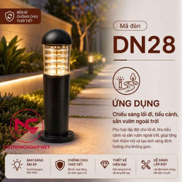 Ứng dụng của đèn nấm sân vườn DN28