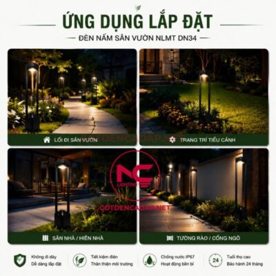 Ứng dụng đèn nấm sân vườn DN34