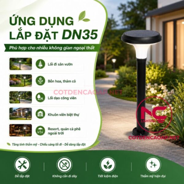Ứng dụng đèn nấm sân vườn DN35