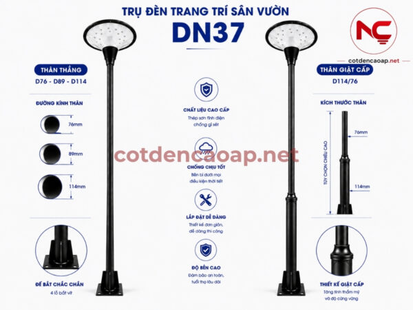 Cột đèn sân vườn DN37