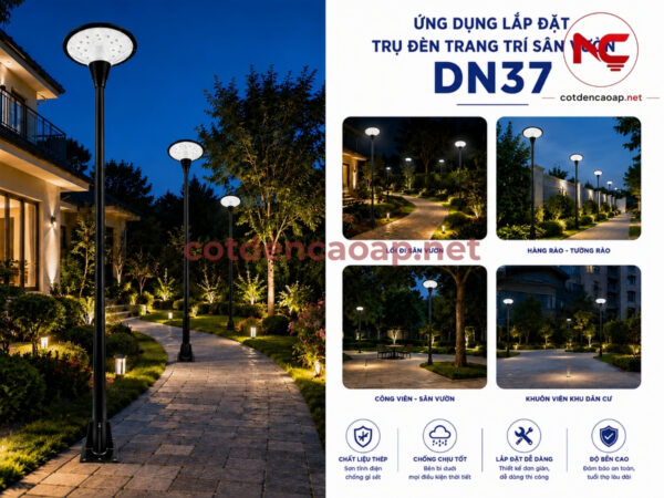 Ứng dụng của cột đèn sân vườn DN37