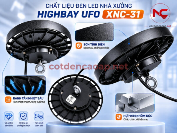 Chất liệu của đèn led nhà xưởng XNC-31
