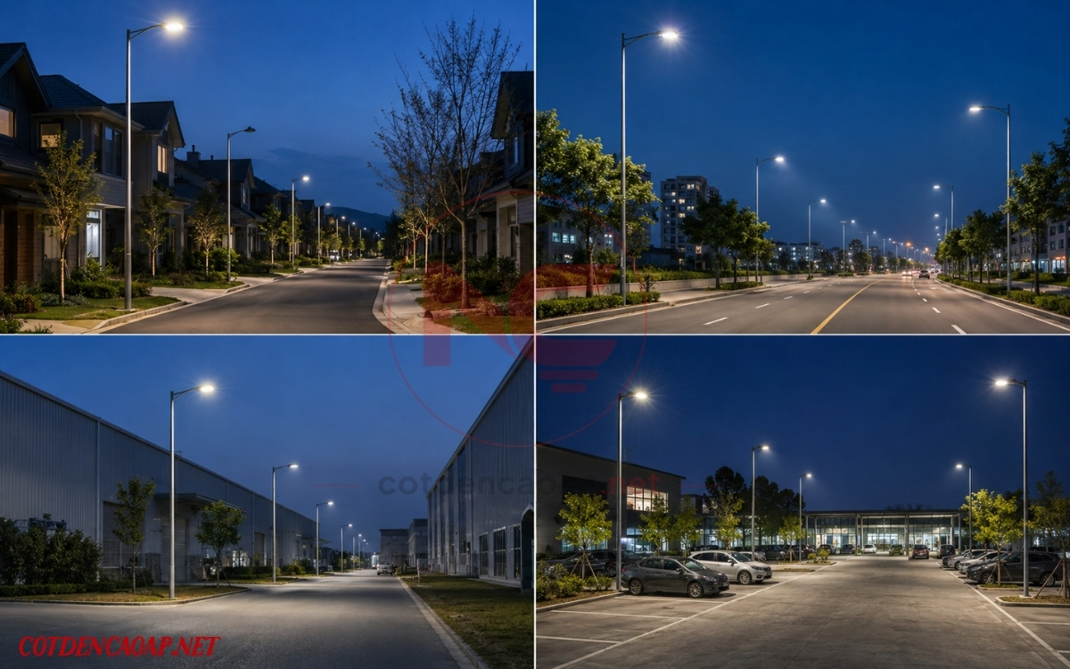 Các bối cảnh chọn đèn LED cao áp cho đường nội bộ, đường đô thị, khu công nghiệp và bãi xe