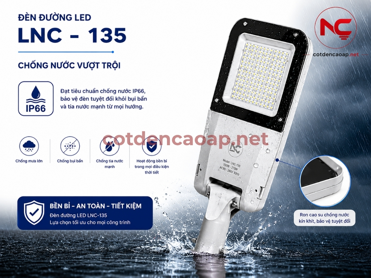 Chồng nước đèn đường led lnc 135