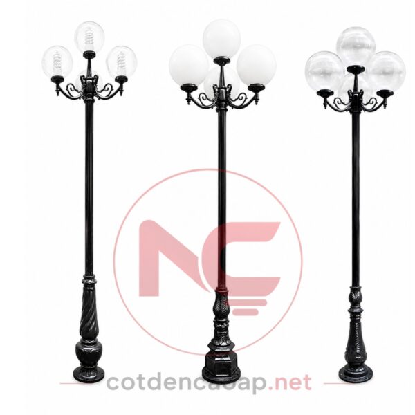 Cột đèn sân vườn 4 bóng 3 cột
