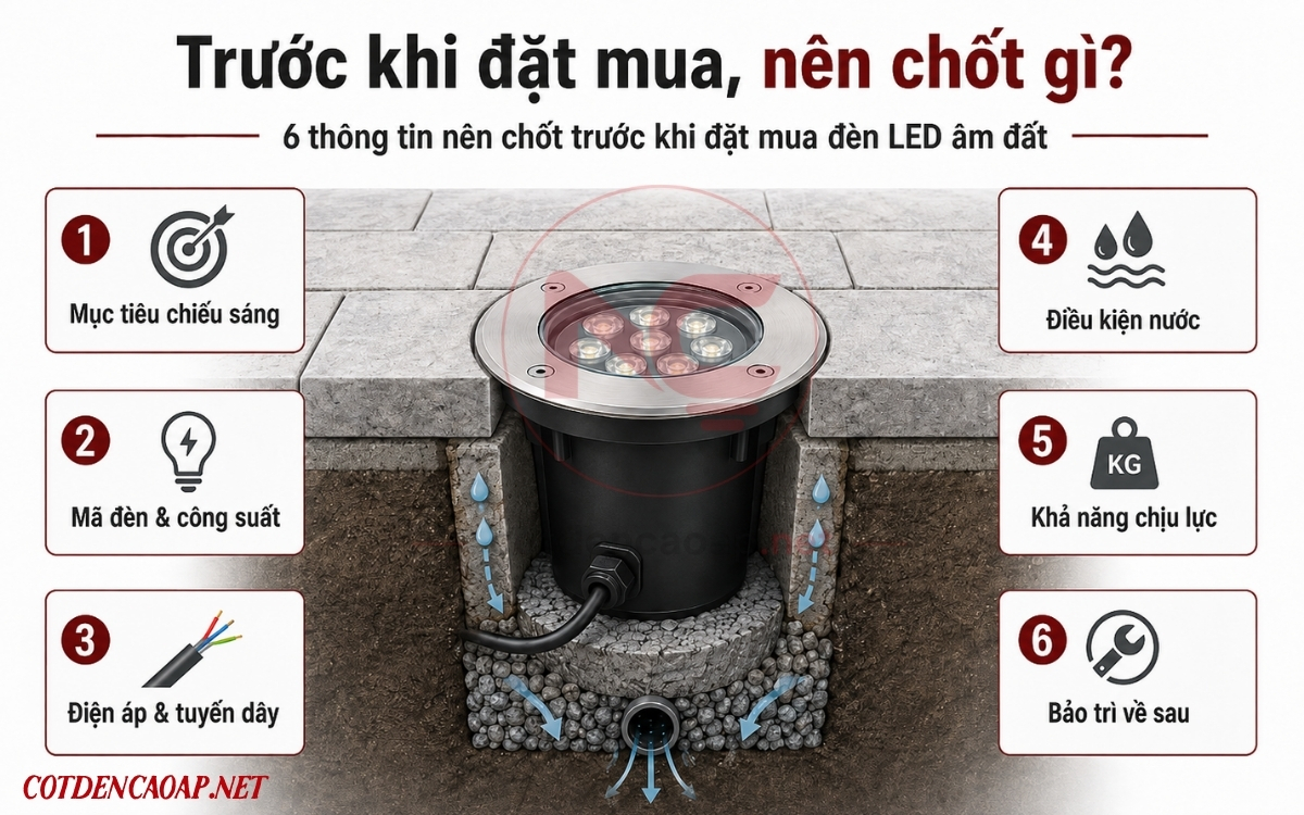Lưu ý trước khi mua đèn âm đất