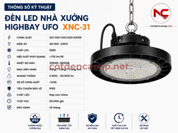 Thông số của đèn led nhà xưởng XNC-31