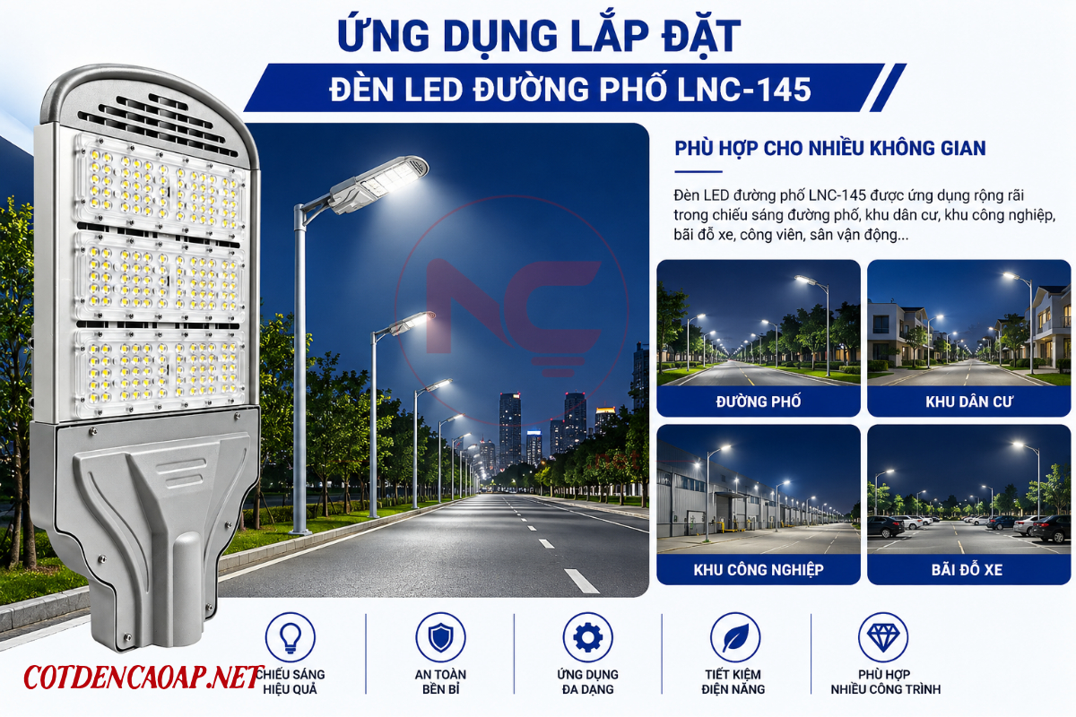 ứng dụng của đèn đường lnc 145